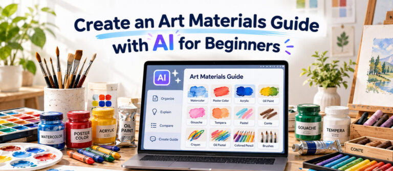 create an art materials guide with AI